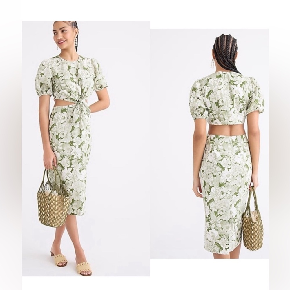 J. Crew Olive liberty Floral Midi Dress